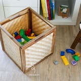 thumbnail of HMF Aufbewahrungskorb passend für Kallax Regale, Korb aus Rattan mit Wiener Geflecht und Akazienholz, Muster 1, 32 x 34 x 32 cm