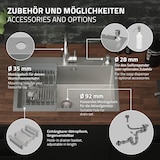 thumbnail of ML-Design Spülbecken Edelstahl 68 × 45 cm – Rechteckige Einbauspüle mit Abtropfkorb, Seifenspender & Ab-/Überlaufgarnitur, Einzelbecken mit Siphon