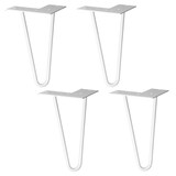 thumbnail of WAGNER Möbelbeine HAIRPIN LEGS Retro 4tlg. Set - 12 x 12 x 20 cm, Stahl hellgrau, Bein schräg&Anschraubplatte - 12822604