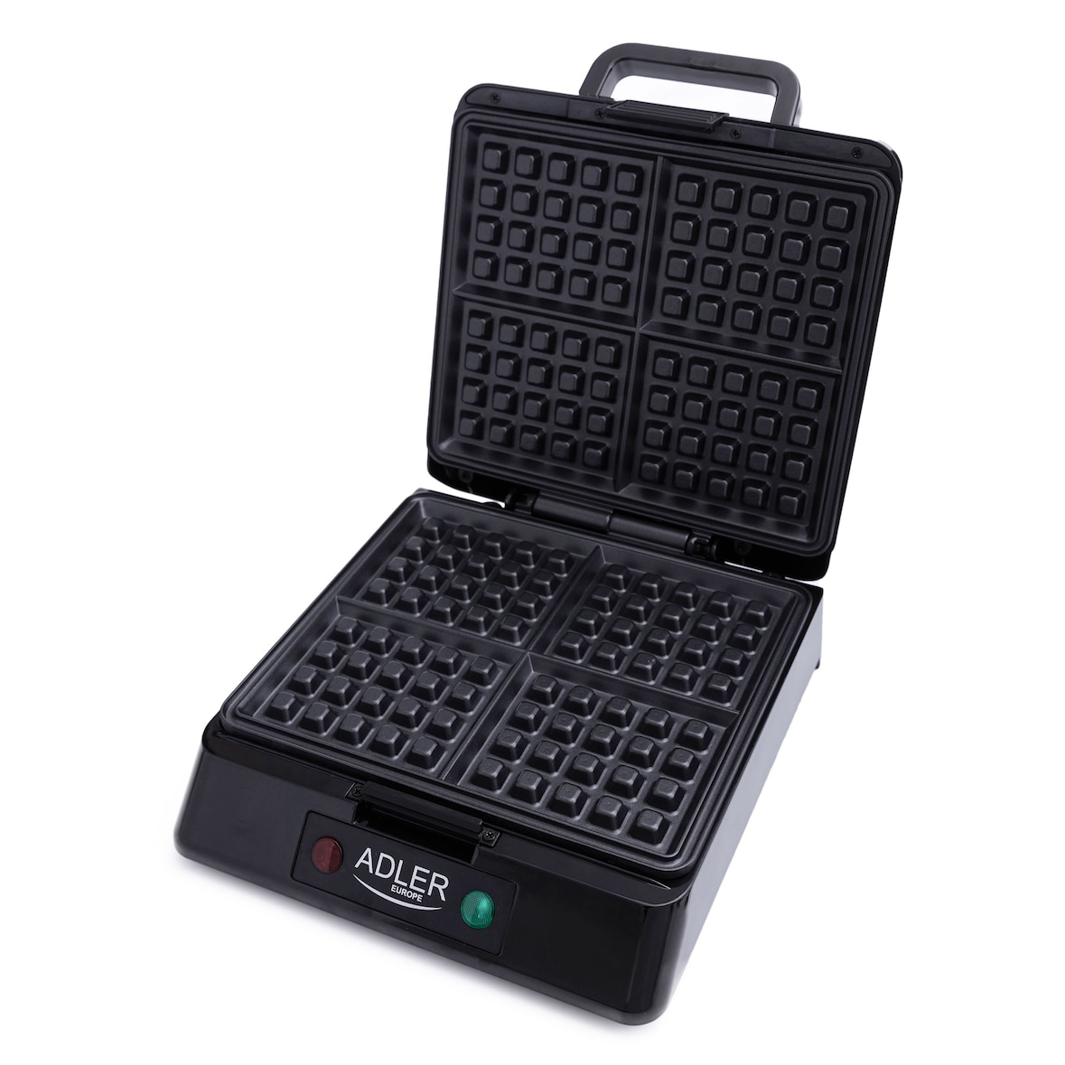 Adler AD3036 Máquina de Waffles Eléctrica 4 Waffles Belgas, Placas Anti-aderentes, 1500W, Prata