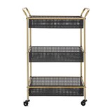 thumbnail of Carrello in metallo nero con 3 ripiani cm 56x37x81