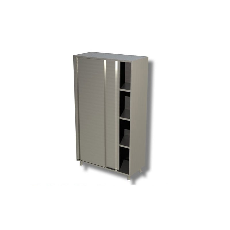Armadio di riposto con 2 ante scorrevoli. H.cm. 200 - Prof. 60 - AISI 430, 120x60x200H