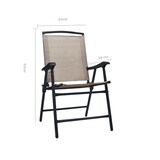 thumbnail of Chaises De Jardin Pliables Lot De 2 Textilène Taupe