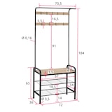 thumbnail of tectake Portemanteau - 73,5x36x184cm, Bois clair industriel, Chêne Sonoma - 404534