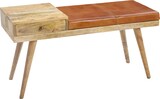 thumbnail of FineBuy Sitzbank Lederbank Holz massiv Flurbank Stauraum Polsterbank Bank