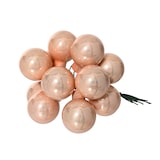 thumbnail of 12 Glaskugeln am Draht 2cm Weihnachtskugeln Spiegelbeeren glanz - kleine Dekokugeln Christbaumschmuck Weihnachtsdeko Pfirsich Perle
