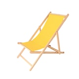 thumbnail of Aranaz- Hamaca madera de haya barnizada sin brazos lona amarilla. Dimensiones: 60 x 130 x 107 cm