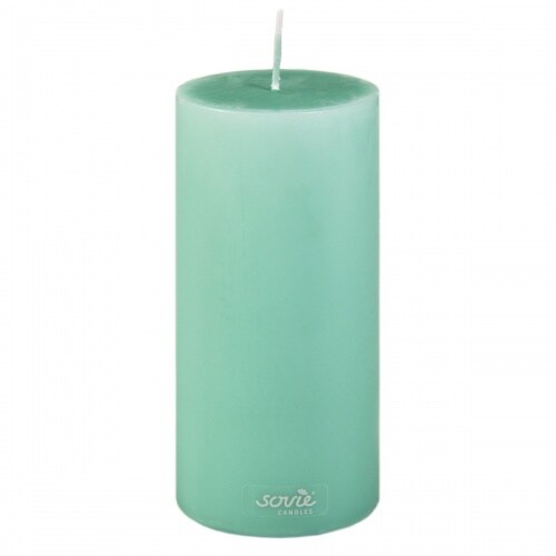 Sovie CANDLES Stumpenkerze in Jadegrün Ø 70 mm x H 150 mm - Brenndauer ca. 82 Std. - Flachkopf Säulenkerze