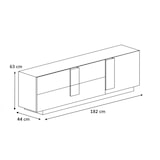 thumbnail of Meuble TV moderne 1 porte/2 tiroirs blanc laqué brillant Uranus