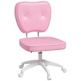 thumbnail of Silla de escritorio tapizada en PU silla de oficina giratoria con altura ajustable sin brazos carga 120 kg 46x59x82-92 cm rosa