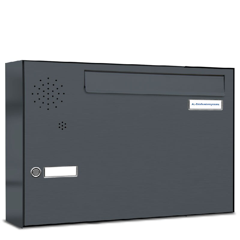 AL Briefkastensysteme 1 Fach Premium Durchwurf Briefkasten A4 in RAL 7016 Anthrazit Grau, Post A4, robust, wetterfest, Artikelnummer: 331P1DZ1KSLP7016