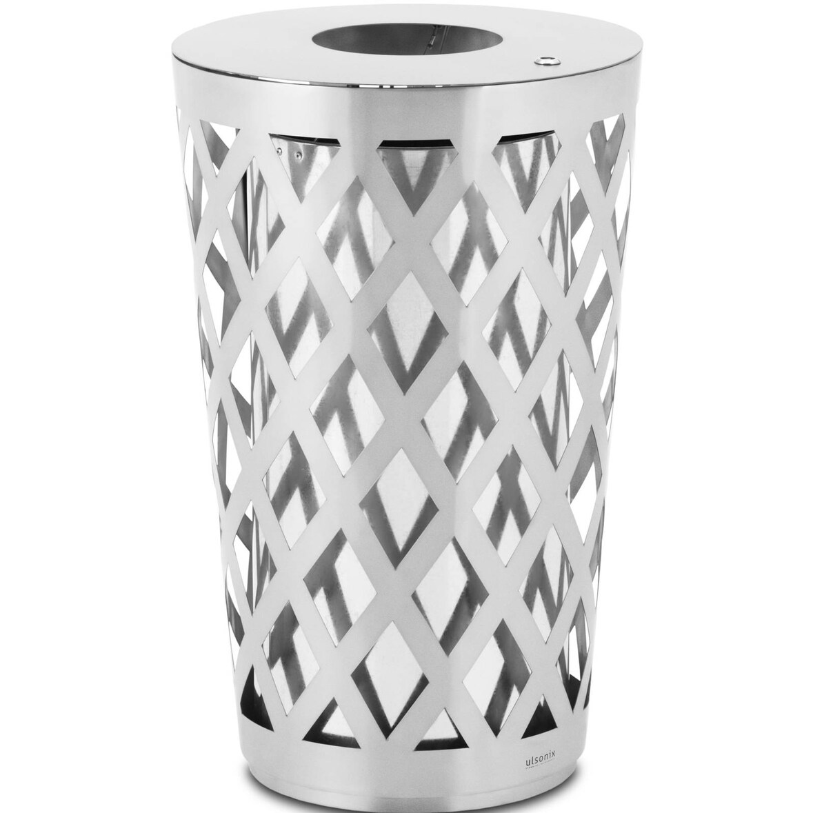 ulsonix Pattumiera - Tonda - Acciaio inox, acciaio galvanizzato - Grigia