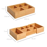 thumbnail of HOMCOM organizador de escritorio de bambú caja de almacenamiento extensible con 5-7 cajones para maquillaje oficina estudio 24,6-41x17,6x7 cm natural