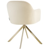 thumbnail of tectake Lot de 4 chaises pivotantes à 360° en velours rembourrées crème/or - 405696