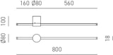 thumbnail of Aplique LED Enila 20W 1150lm 3000K, regulável por trailing edge e botão de pressão, dourado escovado, design moderno Gealuce