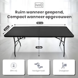 thumbnail of IvoQ Inklapbare Tafel – 180 cm – Rattan Look – Zwart – Campingtafel – Opvouwbaar & Draagbaar – Tuintafel – Vouwtafel