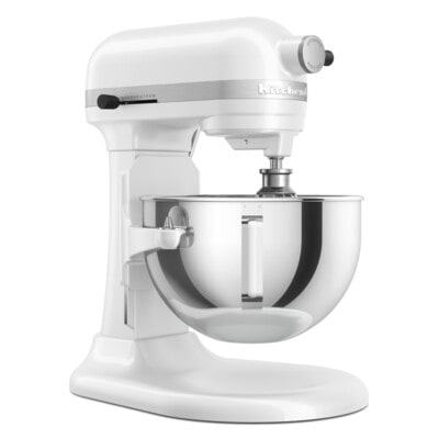 kitchenAid 5KSM55SXXEWH Planetenrührer mit 5,2 L PROFESSIONAL Schüsselheber, Farbe weiß