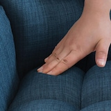 thumbnail of Taburete de Bar Damaso Tela con Base de Cuatro Patas Azul/Negro