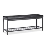 thumbnail of Relaxdays Schuhbank XXL, bequemes Sitzpolster, offen, große Gitterablage für Schuhe, Metall, HxBxT: 49x115x40cm, schwarz