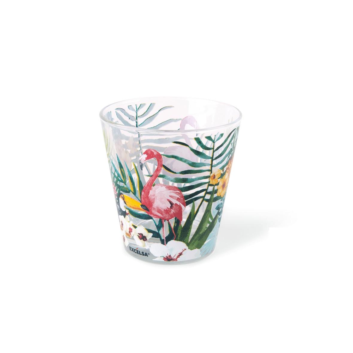 Excelsa Set mit 6 Wassergläsern Tropical Chic Glas 8,5x8,5x8,5 cm Bunt
