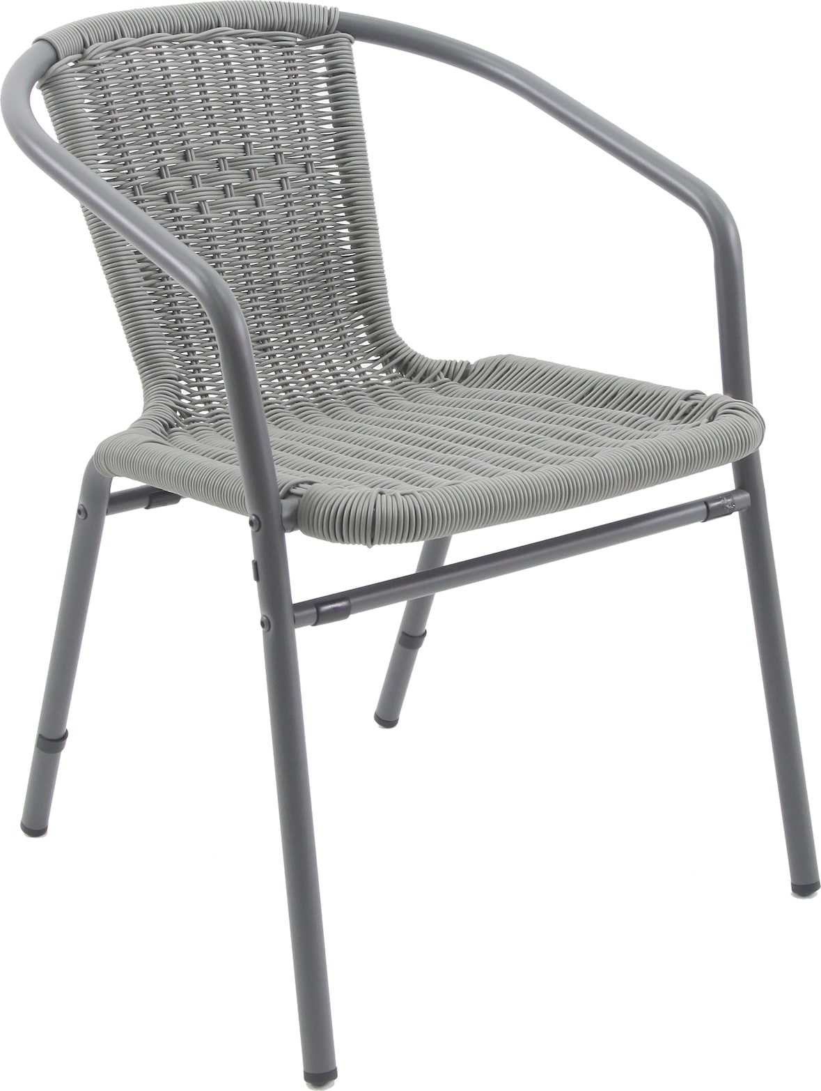 METRO PROFESSIONAL Sedia impilabile con braccioli, alluminio/polirattan, grigio
