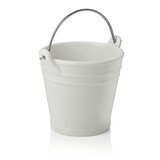 thumbnail of Tischrestebehälter, 450 ml, Ø 10,5 cm, Porzellan, Edelstahl mit Henkelgriff