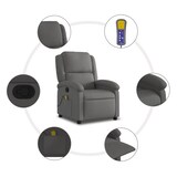 thumbnail of vidaXL Massagesessel Relaxsessel Echtleder Grau