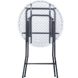 thumbnail of BRASQ Statafel Set van 6 Wit/Grijs ø80 x 110 cm - Bartafel - Vouwtafel - Inklapbaar van kunststof en metaal voor binnen en buiten