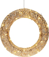 thumbnail of WellHome - Champagnergoldener Weihnachtskranz mit 30 warmweißen LED-Lichtern, Ø40cm