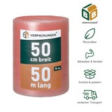 thumbnail of 4 x Luftpolsterfolie (0,5 x 50 m) 3-lagig 75 my Antistatisch Schutzfolie Noppen Versandfolie Polster Verpacken Knallfolie Transport BB-Verpackungen