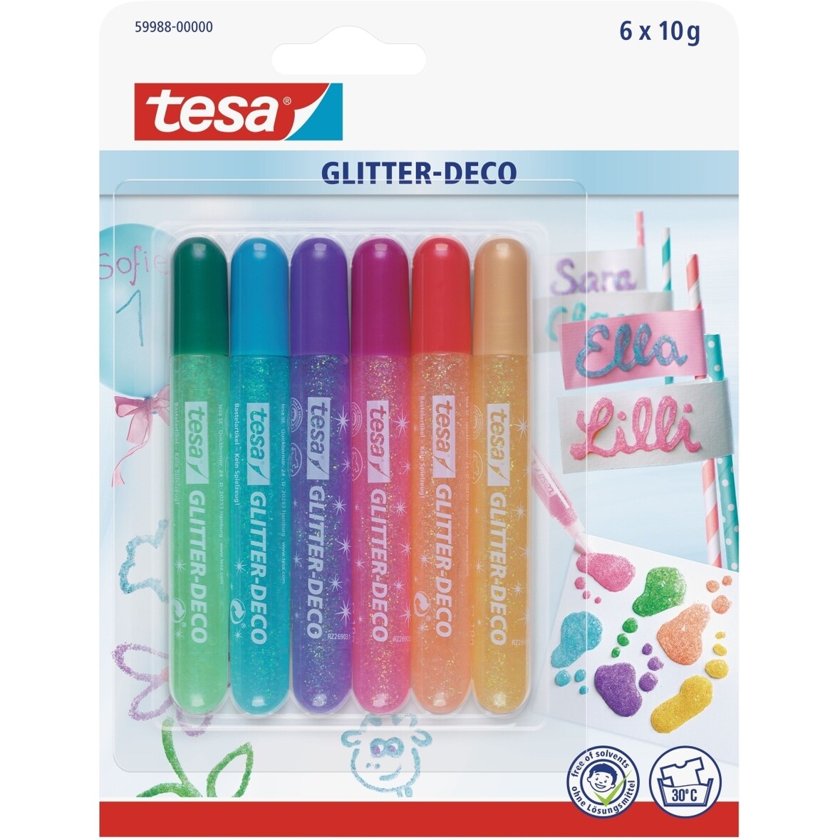 Glitzerkleber Glitter-Deco VE=6 Tuben a 10ml