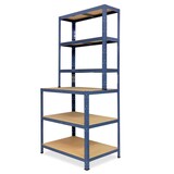 thumbnail of shelfplaza HOME 190x80x60 cm Werkbank Regal in blau mit 6 Böden und 145 kg Traglast pro Boden