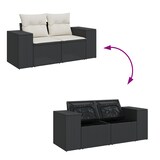 thumbnail of vidaXL 10-teiliges Garten Sofa Set mit Kissen Schwarz Poly Rattan Akazie