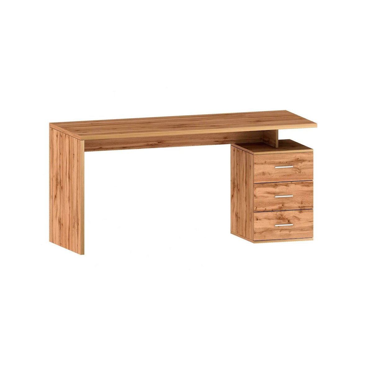 Dmora Schreibtisch Dchiellin, linearer Schreibtisch, Mehrzweck-Büroschreibtisch, 160x60h75 cm, Eiche
