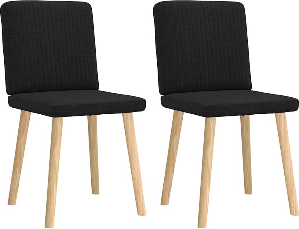 vidaXL Esszimmerstühle 2 Stk. Schwarz Stoff