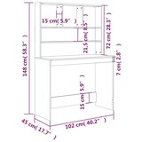 thumbnail of vidaXL Schreibtisch mit Regal Braun Eiche 102x45x148 cm Holzwerkstoff