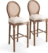 thumbnail of Helloshop26 - Set aus zwei Designer-Barhockern Sitzfläche aus cremeweißem Rattan 1202150