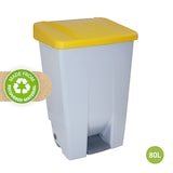 thumbnail of DENOX Selectieve afvalcontainer met pedaal 80 liter. Gele kleur.
