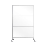 thumbnail of Bi-Office Mobile Trennwand, Spritzschutz, Glas, mit Aluminiumrahmen, silber 120 x 150 cm