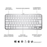 thumbnail of Clavier Sans Fil Logitech - Mx Keys Mini - Gris Pale - Compact, Bluetooth, Retroeclaire Pour Mac, Ios, Windows, Linux, Android