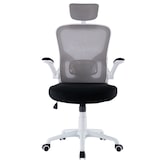 thumbnail of Chaise de bureau ergonomique pivotante avec soutien lombaire, accoudoirs et appui-tête, hauteur réglable - Blanc