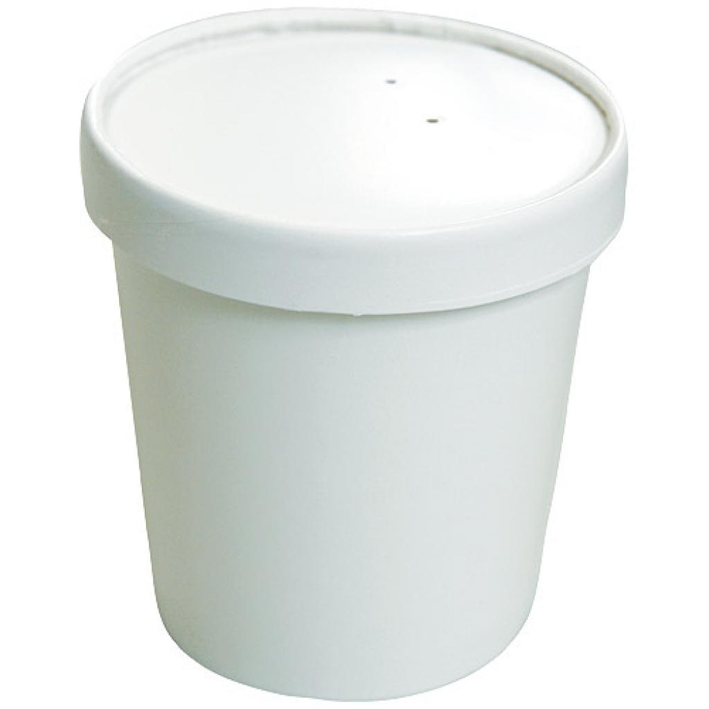 Firplast Pot à soupe carton blanc 480ml / 16oz avec Couvercle (x250)