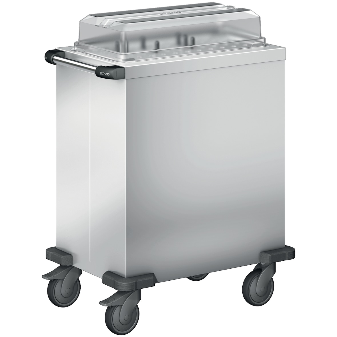 B.PRO UNI 59/29, Universalspender aus rostfreiem Edelstahl, fahrbar