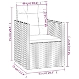 thumbnail of vidaXL Tuinstoel met kussens poly rattan zwart