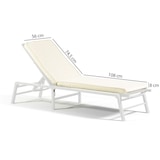 thumbnail of Auflage für Sonnenliege und Gartenliege wasserdicht abziehbar 8 cm, gepolstertes Komfortkissen mit Haken und Gurten, Garten, Terrasse - Creme