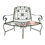 thumbnail of DanDiBo Sitzbank Halbrund Metall Wetterfest Grün 130 cm Baumbank 96009 Gartenbank Parkbank Eisenbank