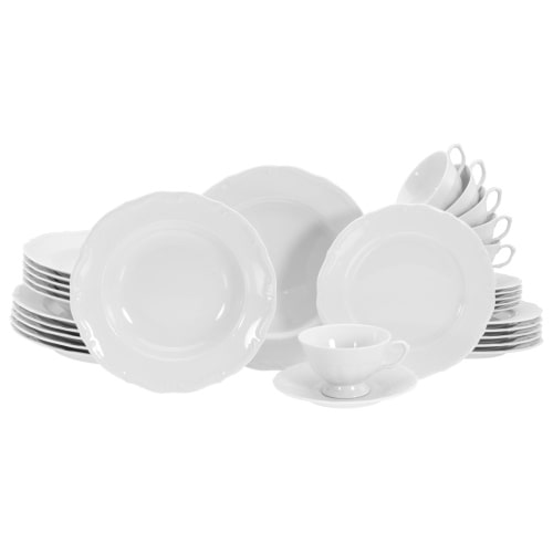 CreaTable Maria Theresia Weiss Kombiservice 30-tlg Porzellan