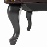 thumbnail of Poltrona reclinabile club poltrona wing chair Chesterfield, similpelle ~ marrone antico senza pouf