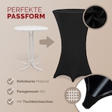 thumbnail of DETEX® Stehtischhusse Schwarz 60-65cm Verstärkter Fußbereich 30°C Waschbar Stehtisch Hussen Stretch Tisch Überzug Party