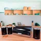thumbnail of Briebe BB1161BLK Set aus Brotkasten +3 Küchenvorratsdosen aus Robustem Edelstahl Modernes Design, Schwarz/Edelstahl